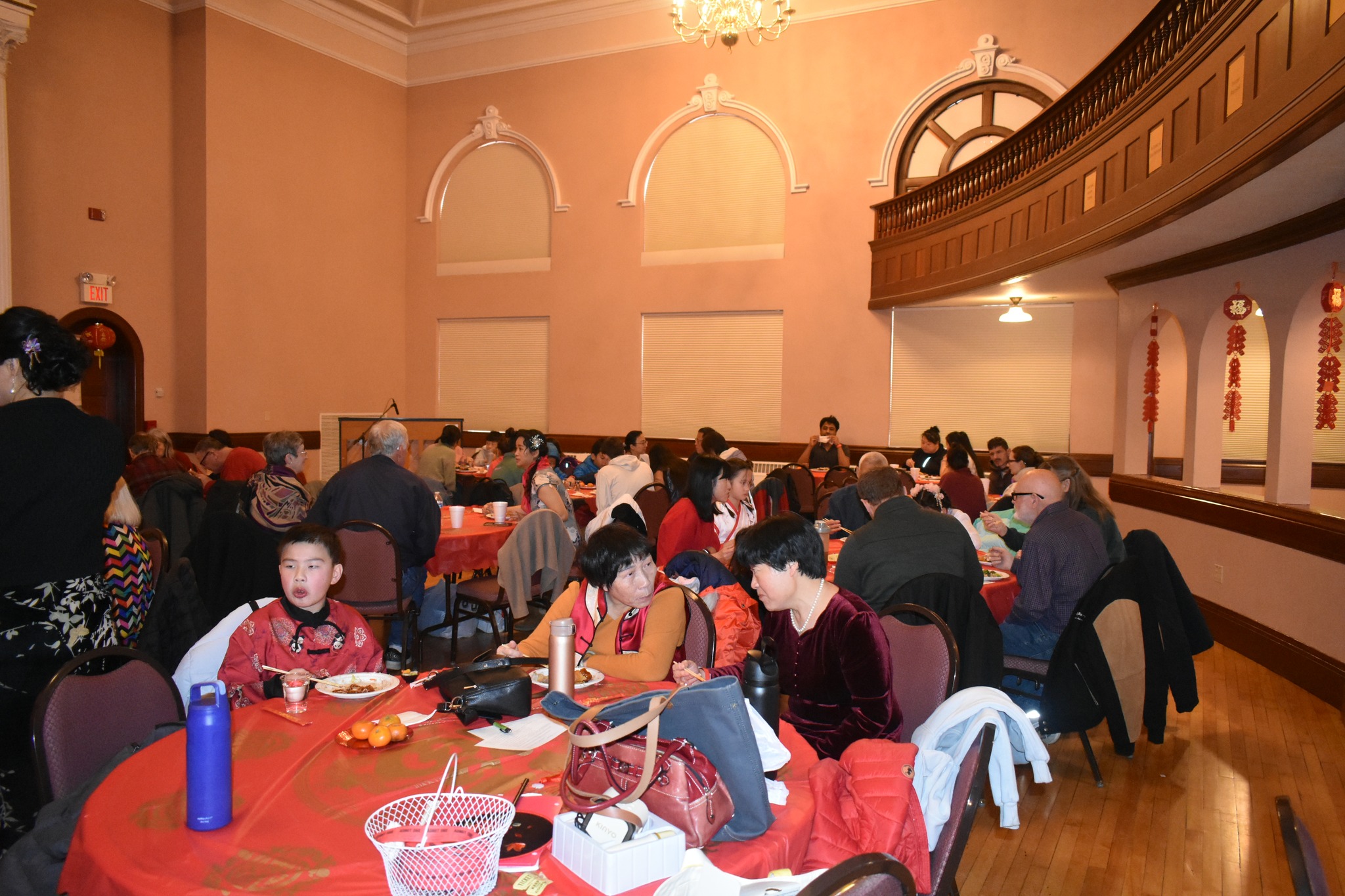 Guests dining at the celebration