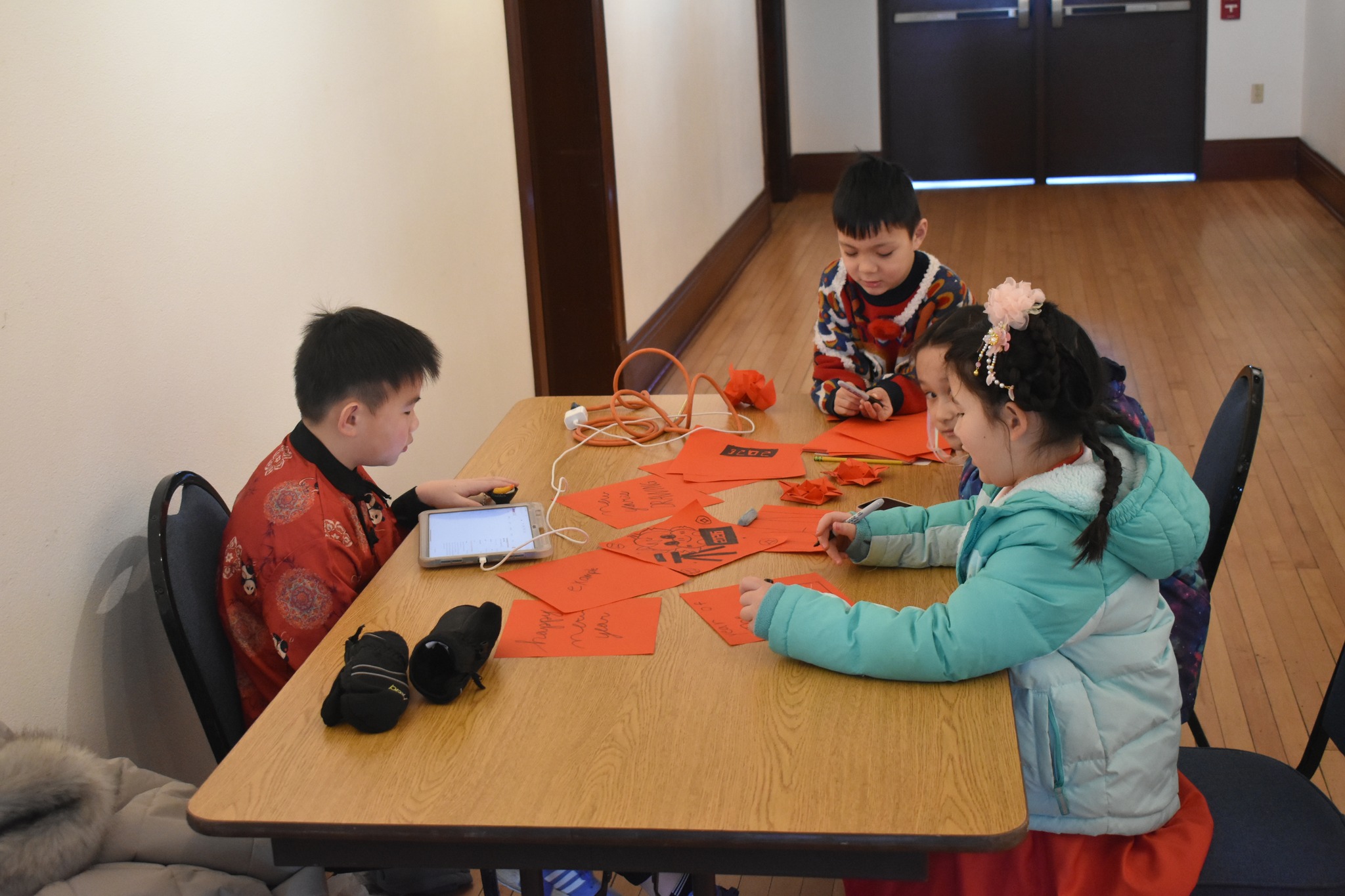 Kids doing crafts